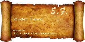Studer Fanni névjegykártya