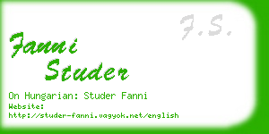 fanni studer business card